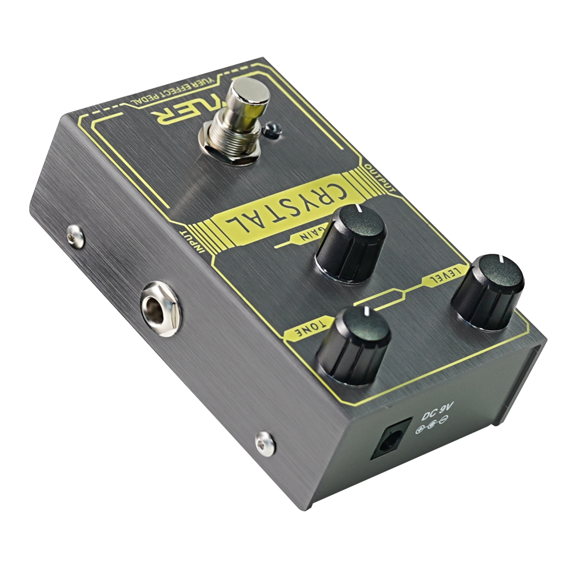 Gitarreneffektpedal, Kristall-Overdrive, Metallgehäuse, Drehregler, Fußschalter